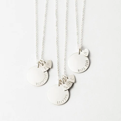 گردنبند نقره حکاکی "کالکشن حرف عشق+حرف تو" کد 05121204