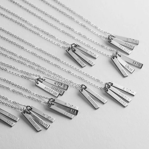 گردنبند نقره حکاکی "کالکشن من و تو" کد 0501