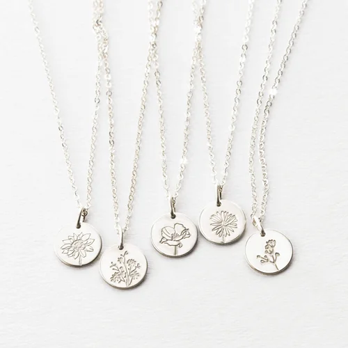 گردنبند نقره حکاکی "کالکشن فلورا | گل ها" کد 05120202