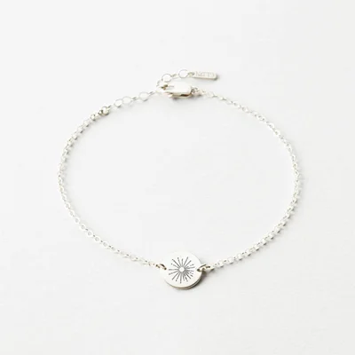 دستبند نقره حکاکی "کالکشن خورشید" کد 0302