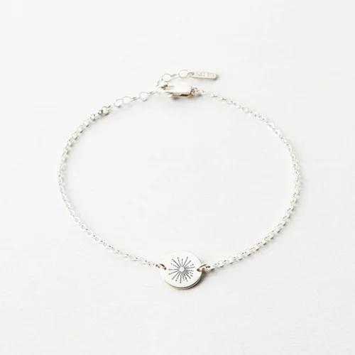 دستبند نقره حکاکی "کالکشن خورشید" کد 0302