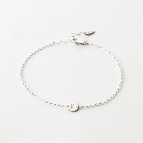 دستبند نقره حکاکی "کالکشن حروف" کد 0307