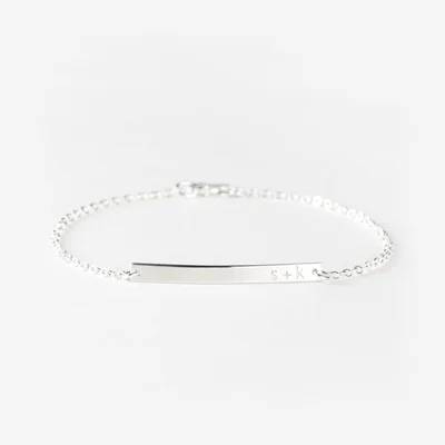 دستبند نقره حکاکی "کالکشن من و تو" کد 0301