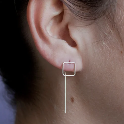 گوشواره نقره کادرا کد 0619