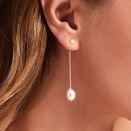 گوشواره نقره مروارید دُرینا کد 0602